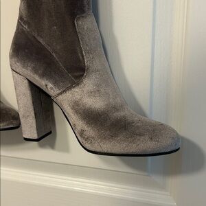 Velvet Gray Over the Knee Boots